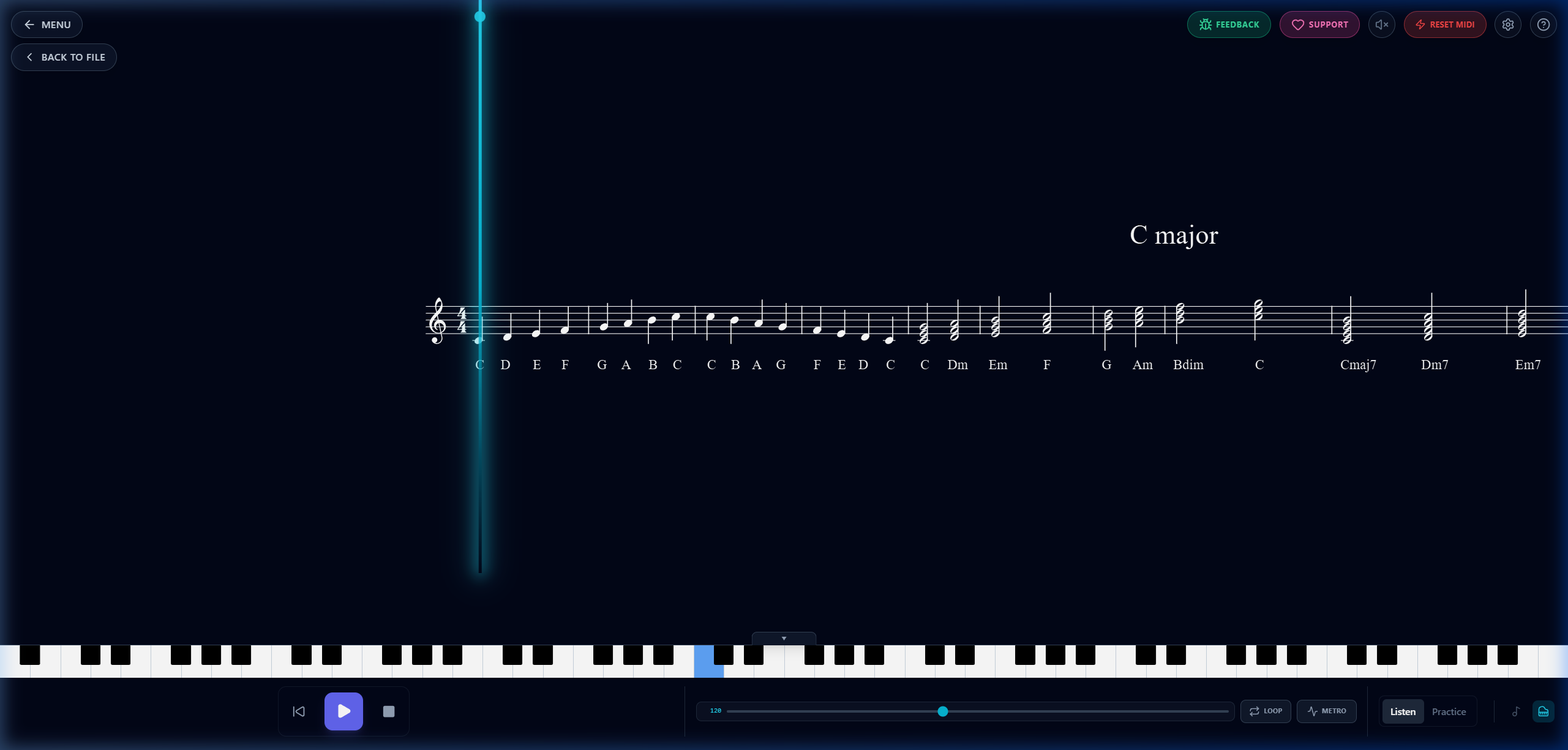 ChordGUI - Graphic user interface for your MIDI keyboard